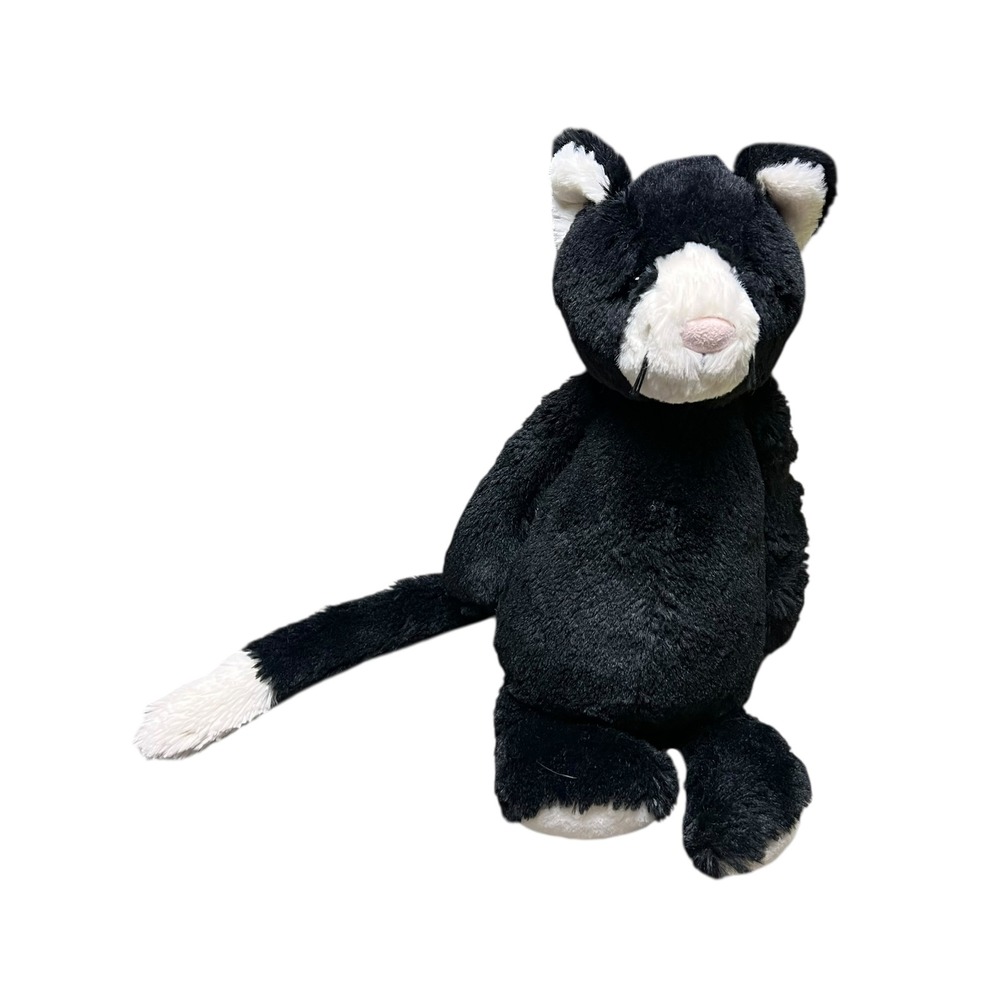Jellycat Bashful Black and White Cat Plush Tuxedo Kitten Stuffed Animal Medium